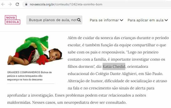 Site da revista Nova Escola - Eita soninho bom